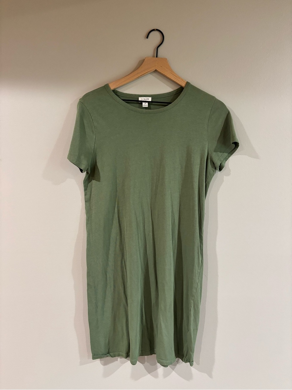 J Crew Green T-shirt Dress 100% Cotton Size Small - Cotton dress tee